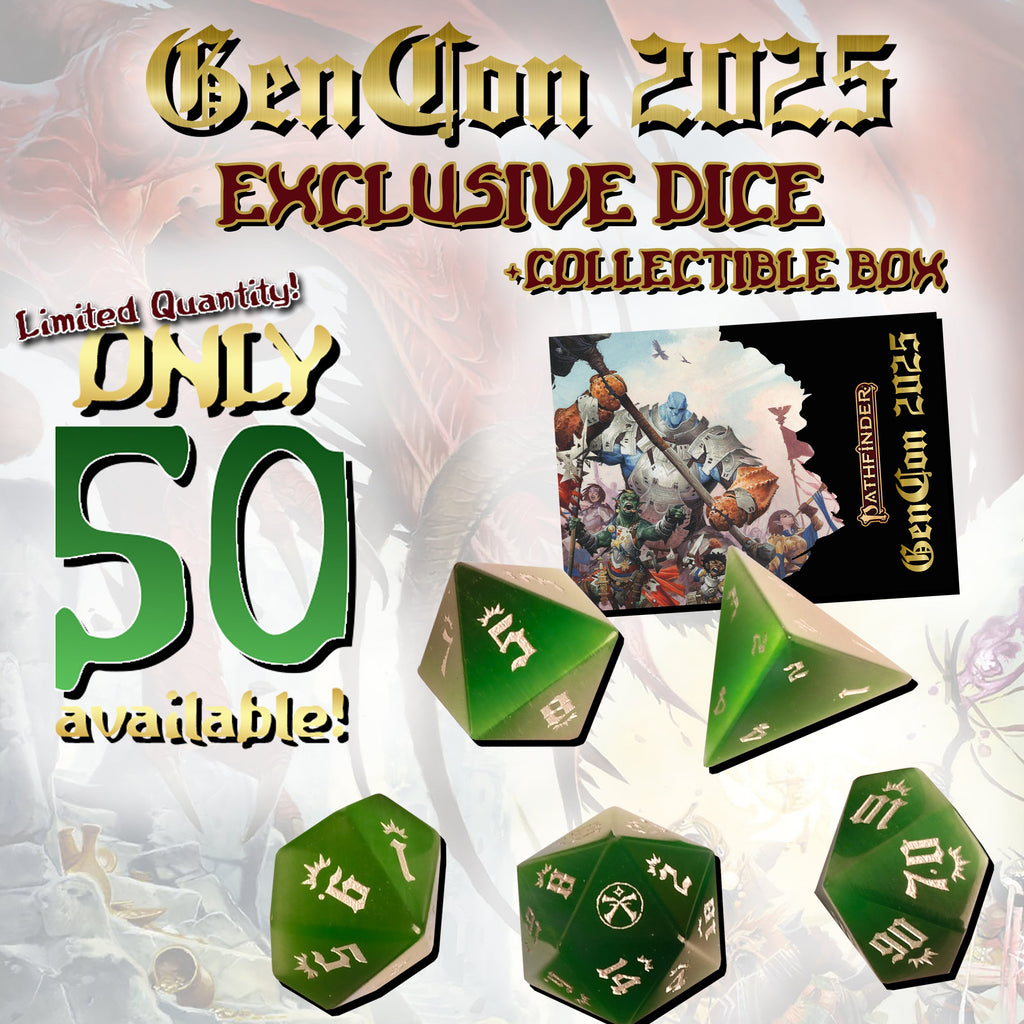 Pathfinder 2025 GenCon Exclusive Dice – Only 50 Sets Available!
