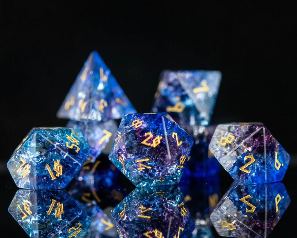 Enchanted Waters Shattered Glass Dice Set