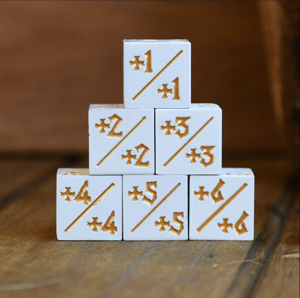 '+1/+1 Counter Dice- White, 6ct.