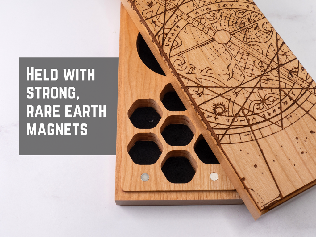 wood dice vault for tabletop gaming