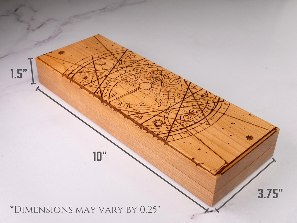 wood dice vault engraved for tabletop gaming dice