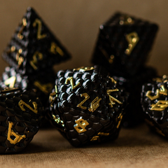 Black Dragon's Egg Metal Dice Set