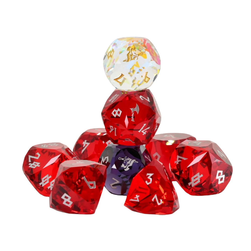 PRE-ORDER || Daggerheart Blade Domain Multifaceted Glass Dice Set