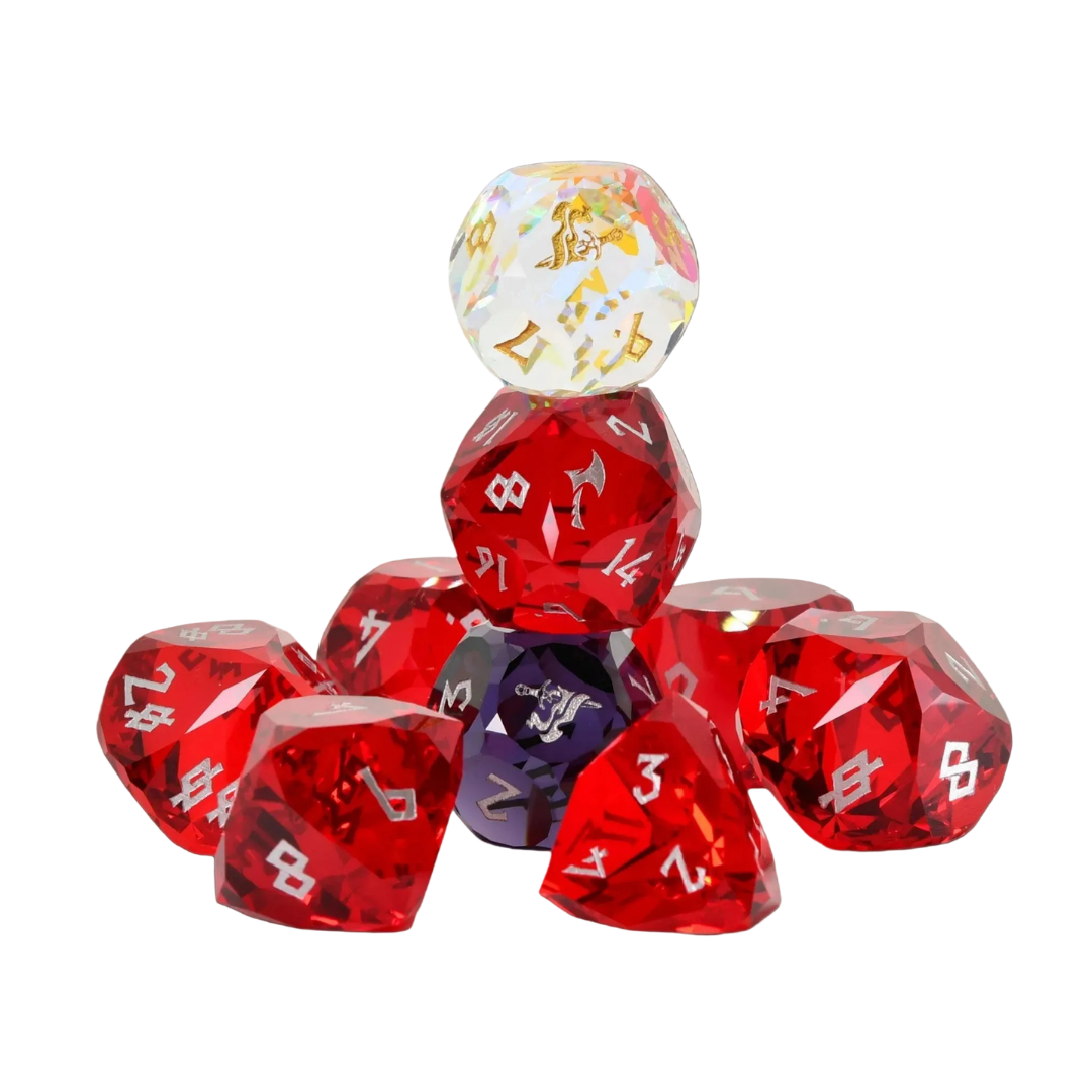 PRE-ORDER || Daggerheart Blade Domain Multifaceted Glass Dice Set