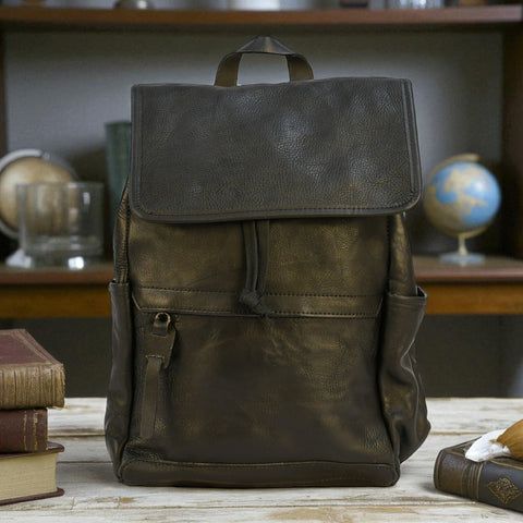 Bovine Leather Backpack - Black