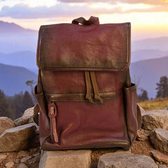 Bovine Leather Backpack - Purple