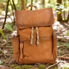 Bovine Leather Backpack - Tan