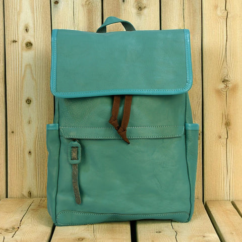Bovine Leather Backpack - Turquoise