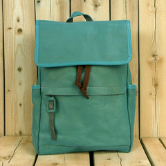 Bovine Leather Backpack - Turquoise