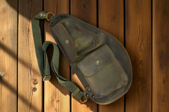Bovine Leather Slim Sling - Olive