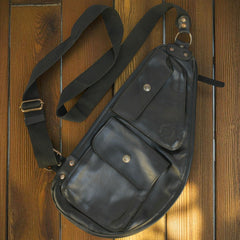 Bovine Leather Slim Sling - Black