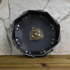 Celtic Knot Leather Dice Tray