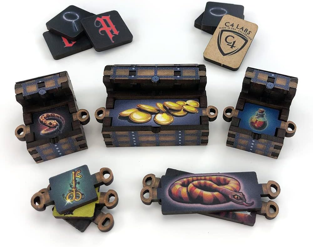 C4Labs Dungeon Chest Set | Interchangeable Contents | DND Battle