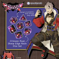 PRE-ORDER | Crimzon Ruze Sharp Edge Resin Dice Set | HOLOSTARS English x MMG Exclusive