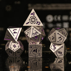 Cyberlink - Infosec Silver Purple Dice Set