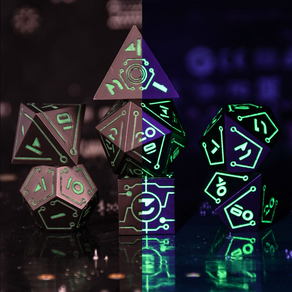 Pre-Order || Cyberlink - Neon Green/Green Dice Set