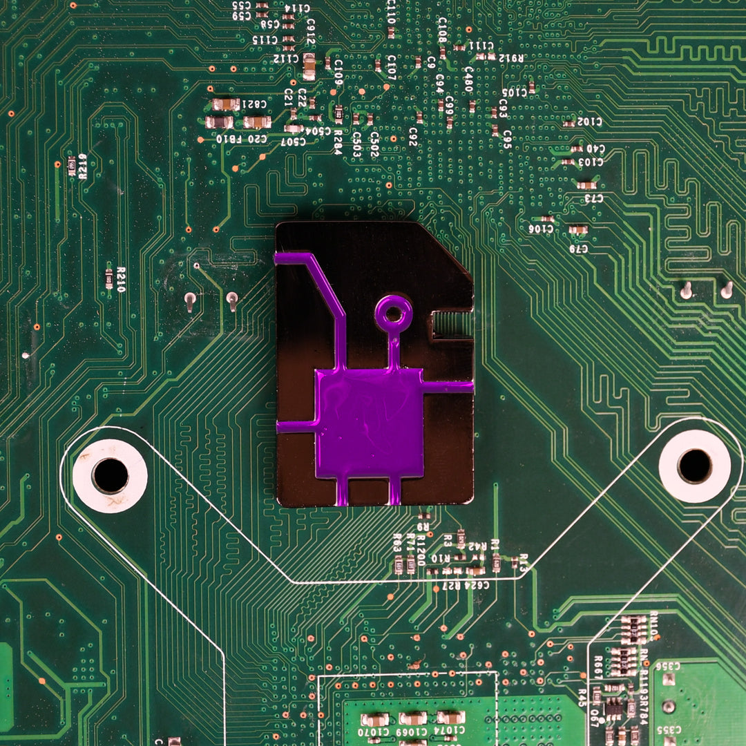 microchip d2 die dice black with purple cyberpunk inspired details