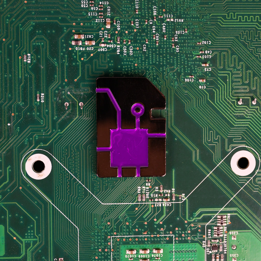 microchip d2 die dice black with purple cyberpunk inspired details
