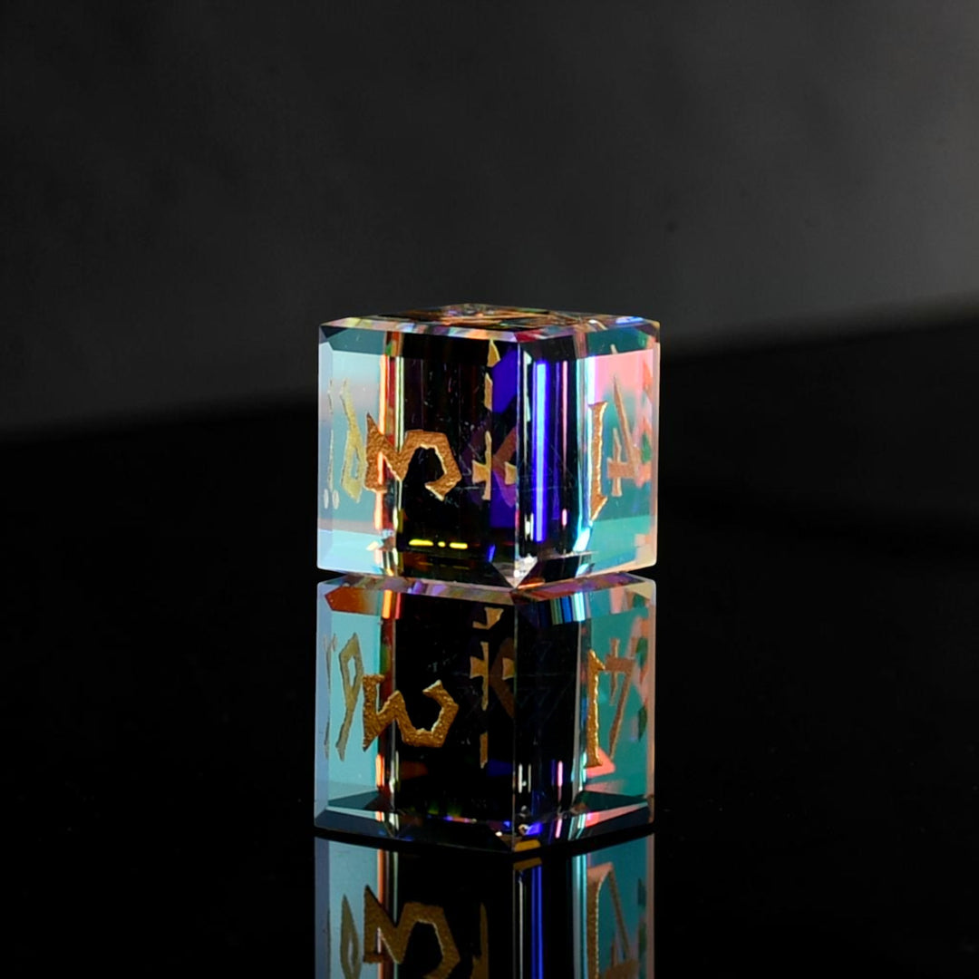 Diamond Prism Baguette Cut Glass Dice Set