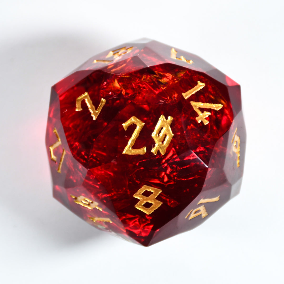 Red Multifaceted 50mm Resin D20