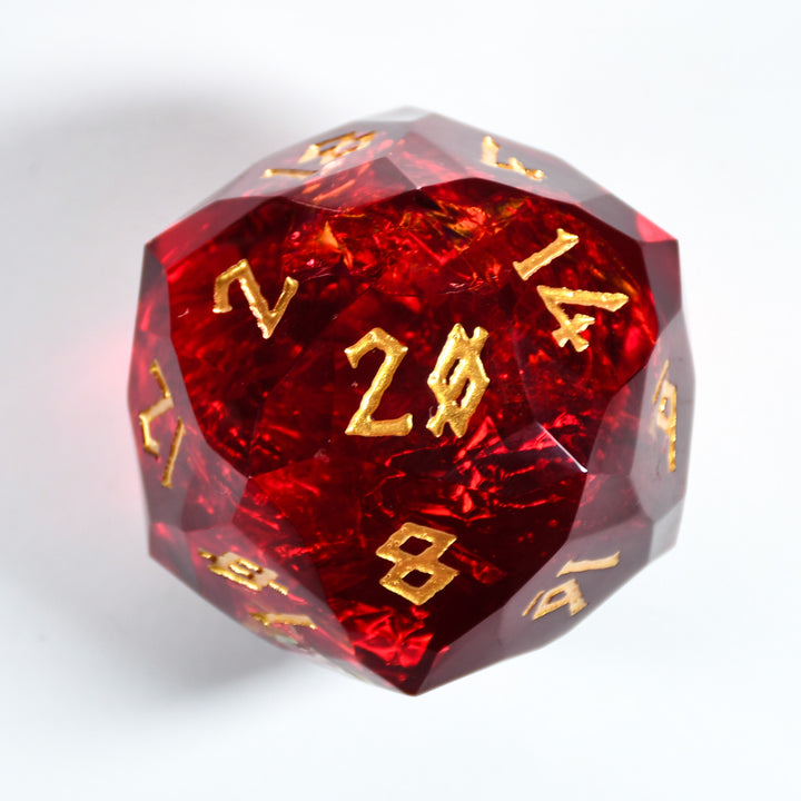 Red Multifaceted 50mm Resin D20