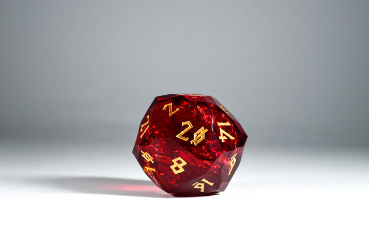 Red Multifaceted 50mm Resin D20
