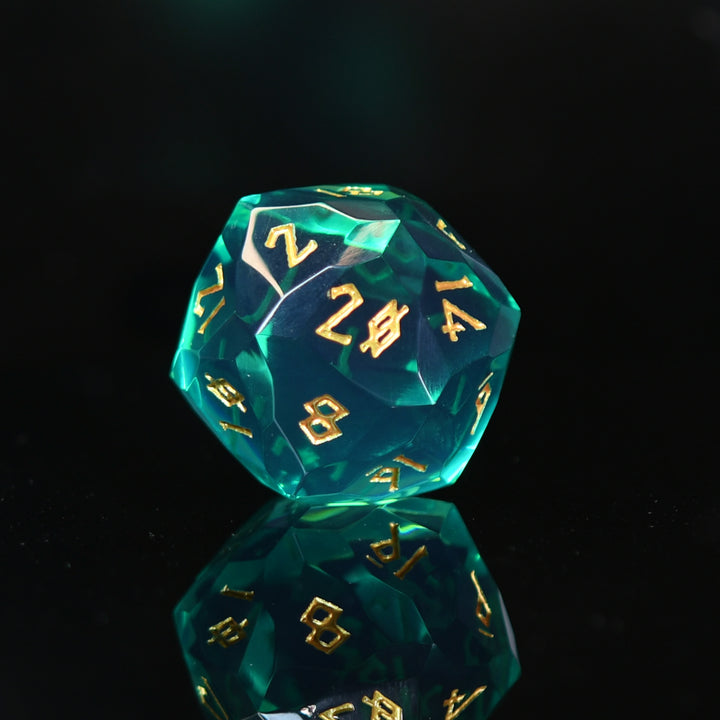Teal Multifaceted 30mm Resin D20