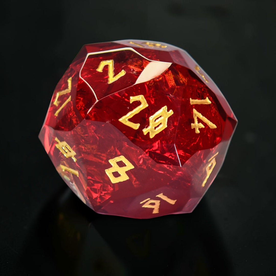 Red Multifaceted 50mm Resin D20