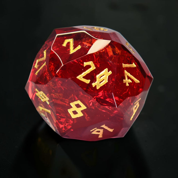 Red Multifaceted 50mm Resin D20