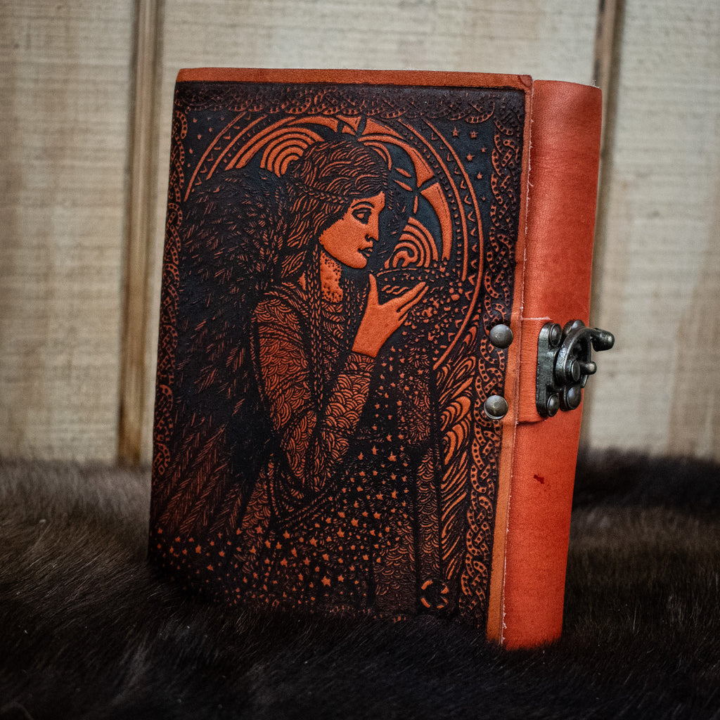 Orange leather journal