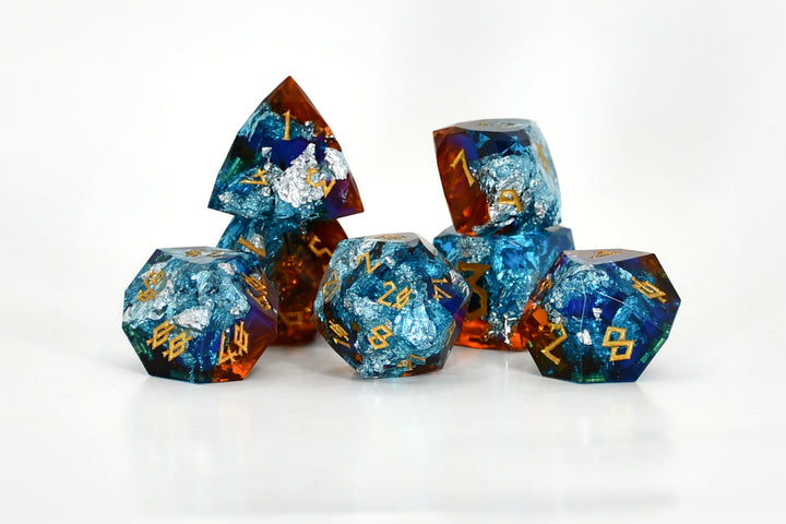 Frostfire Multifaceted Resin Dice Set