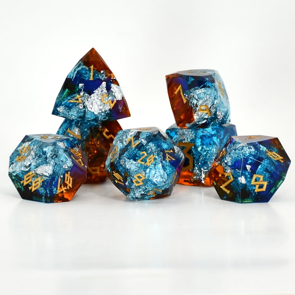 Frostfire Multifaceted Resin Dice Set