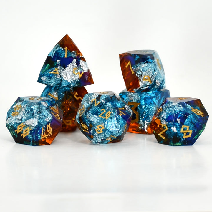 Frostfire Multifaceted Resin Dice Set