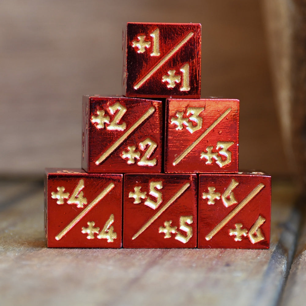 '+1/+1 Counter Dice- Red, 6ct.