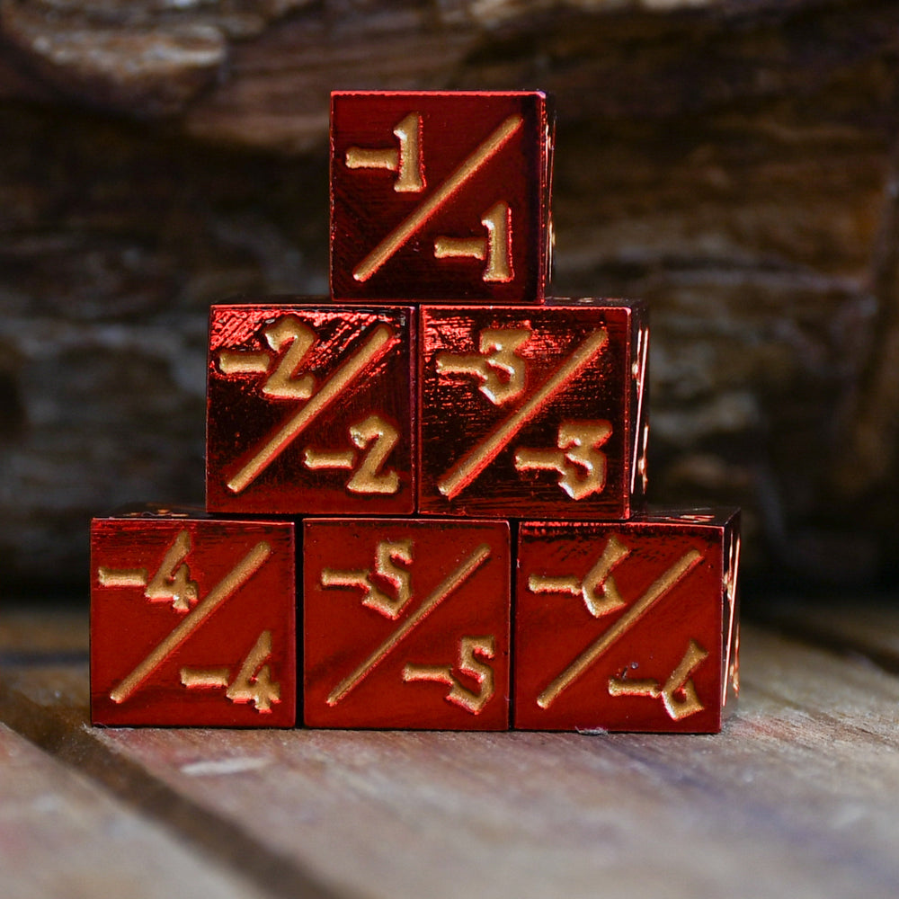 '-1/-1 Counter Dice- Red, 6ct.