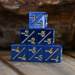 -1/-1 Counter Dice- Blue, 6ct.