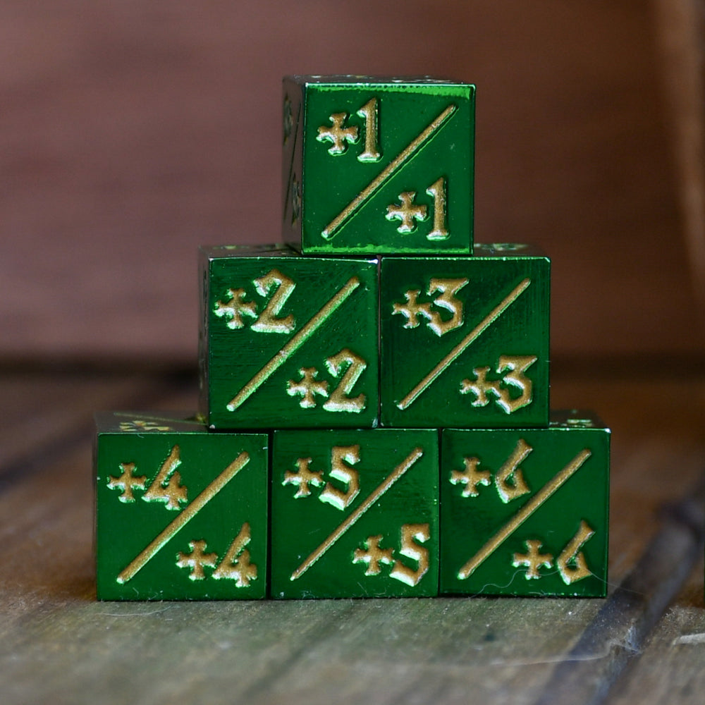 '+1/+1 Counter Dice- Green, 6ct.