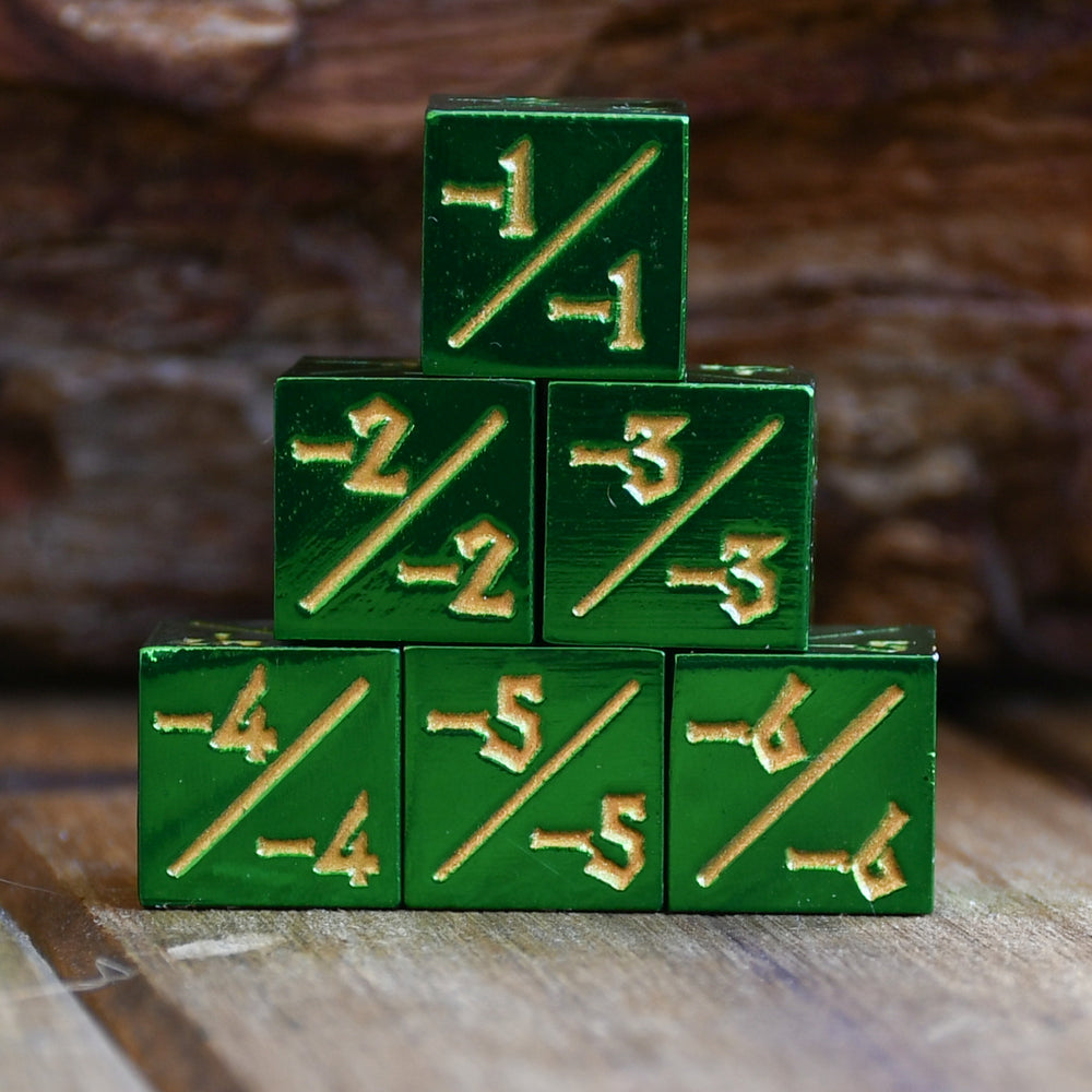 '-1/-1 Counter Dice- Green, 6ct.