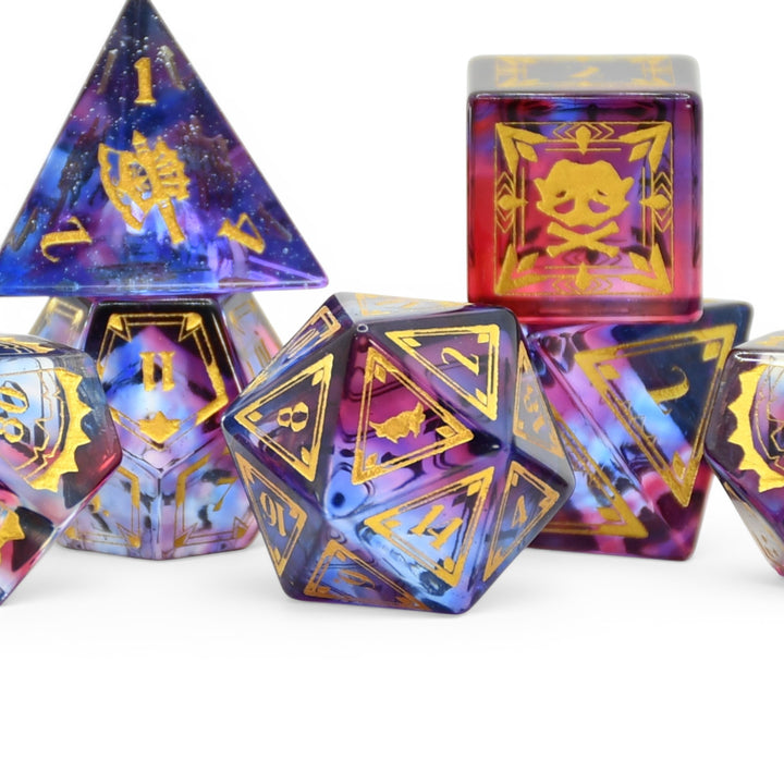 PRE-ORDER | Crimzon Ruze Glass Dice Set | HOLOSTARS English x MMG Exclusive