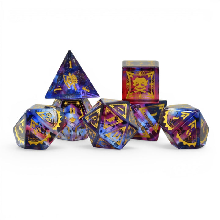 PRE-ORDER | Crimzon Ruze Glass Dice Set | HOLOSTARS English x MMG Exclusive