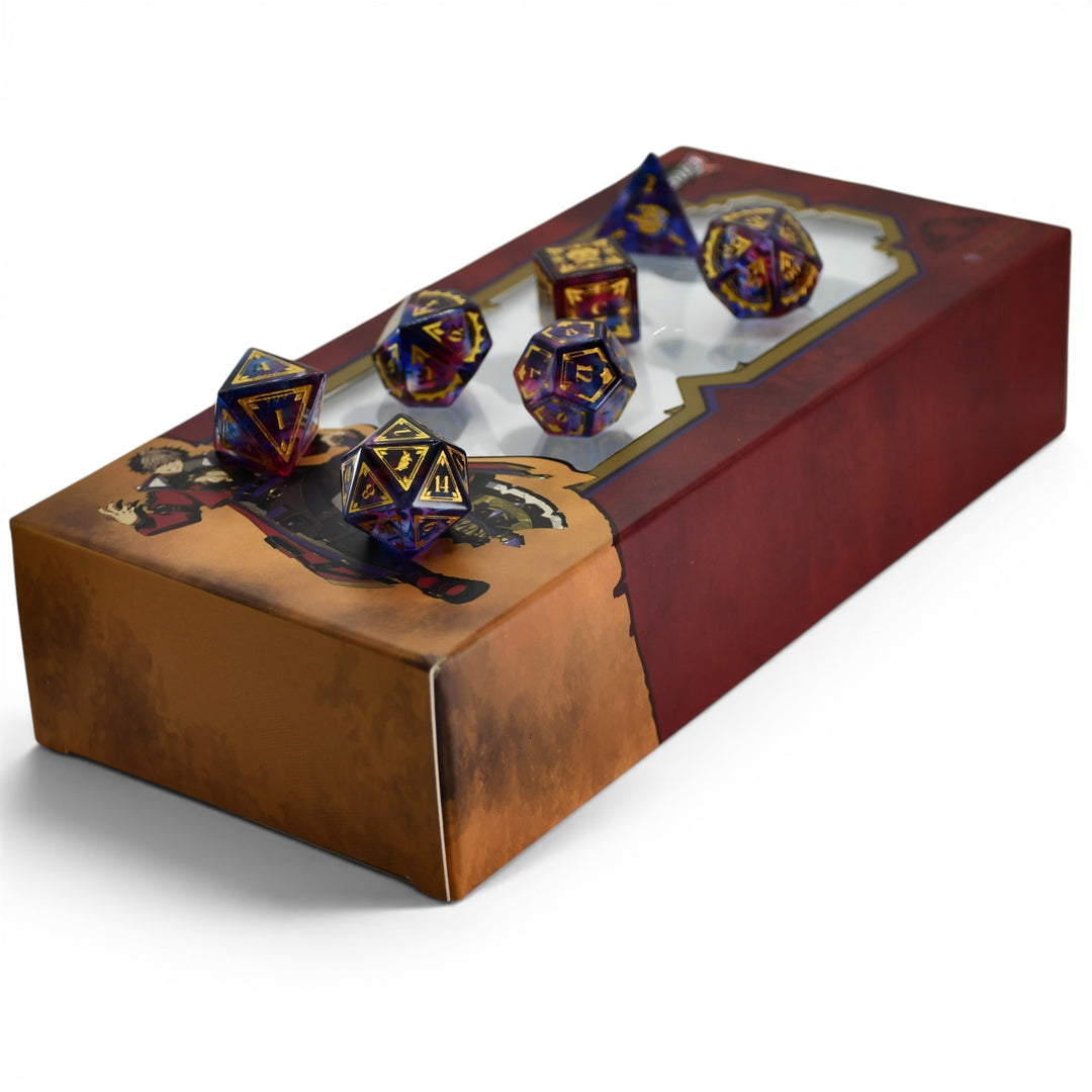 PRE-ORDER | Crimzon Ruze Glass Dice Set | HOLOSTARS English x MMG Exclusive