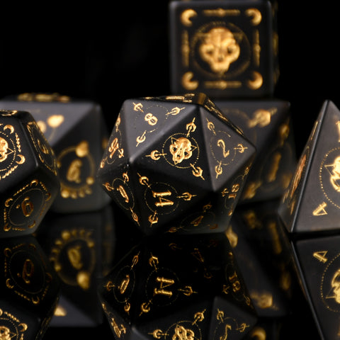 Moonchild Black Frosted Glass Dice Set