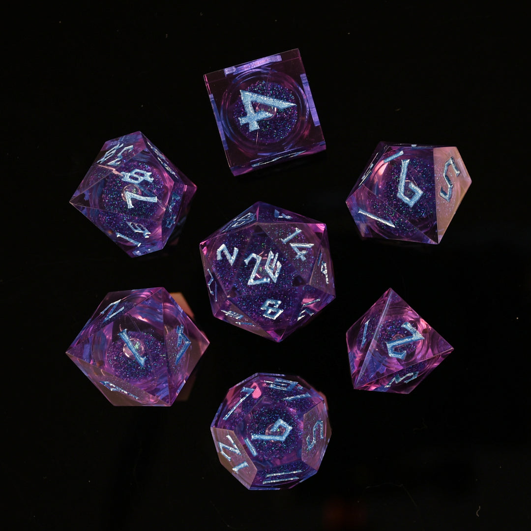 Starlit Amethyst Liquid Core Dice Set