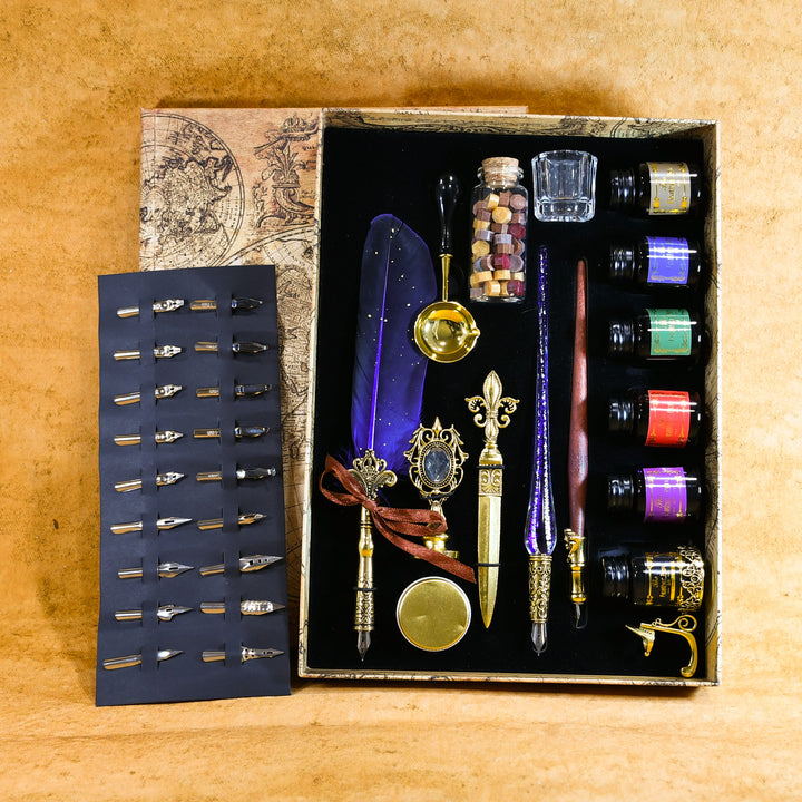 Vintage Calligraphy Set - Blue
