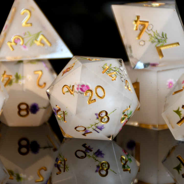 Garden of the Fey Sharp-Edged Resin Dice Set