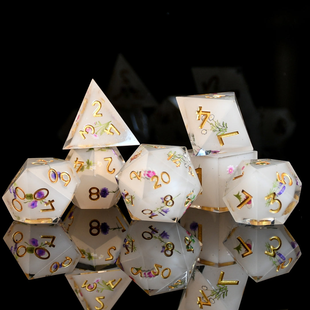 Garden of the Fey Sharp-Edged Resin Dice Set