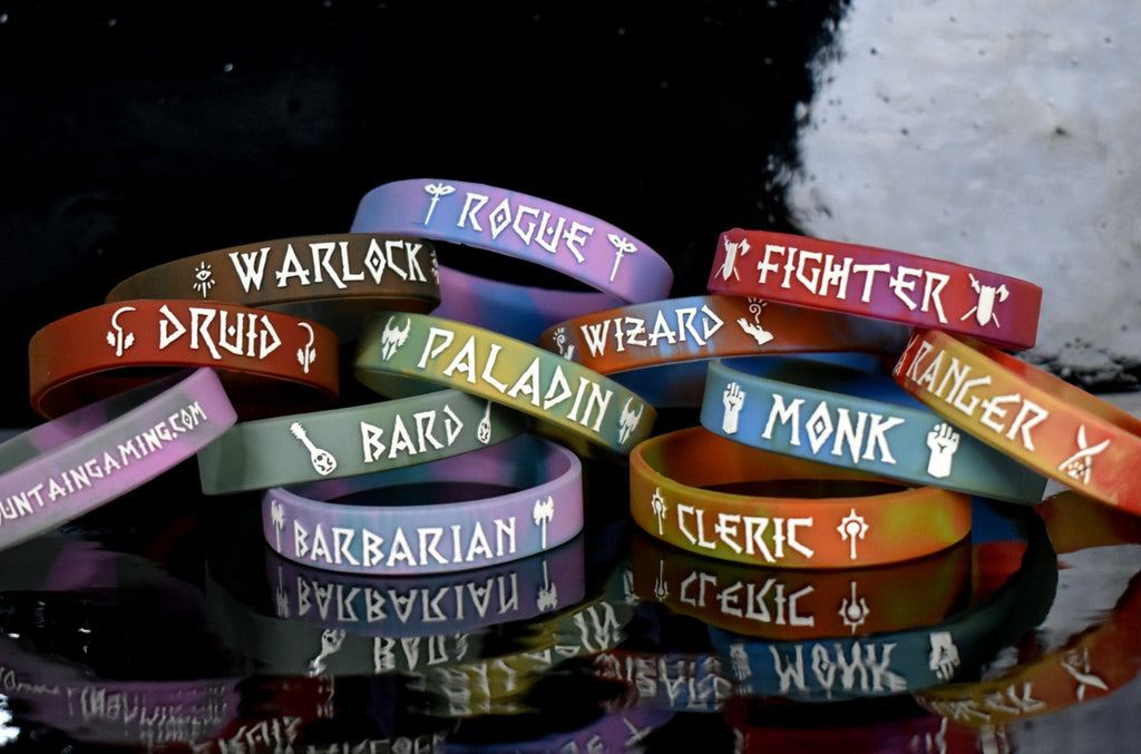 colorful wrist bands for each dungeons and dragons character class