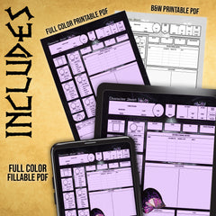 Dark Magic - D&D Character Sheet Digital Bundle (PDF Download)