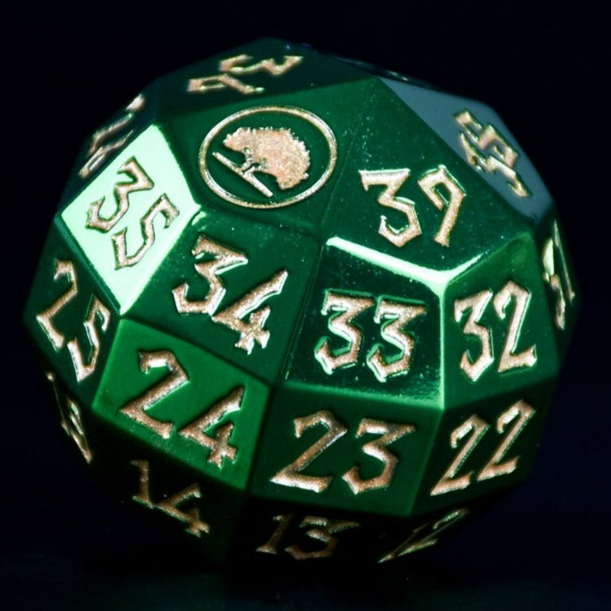 Forest Mana Spindown Metal D40 die with gold numbering