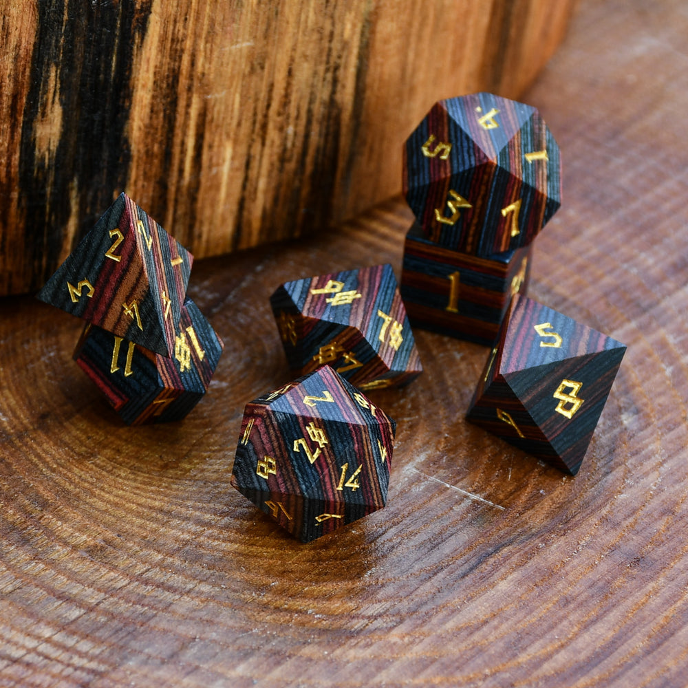 PRE-ORDER || Grandad's Zebra Wood Dice Set